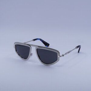 Burberry BE3150 100587 Geometric Sunglasses Silver Frame, Dark Grey Lenses